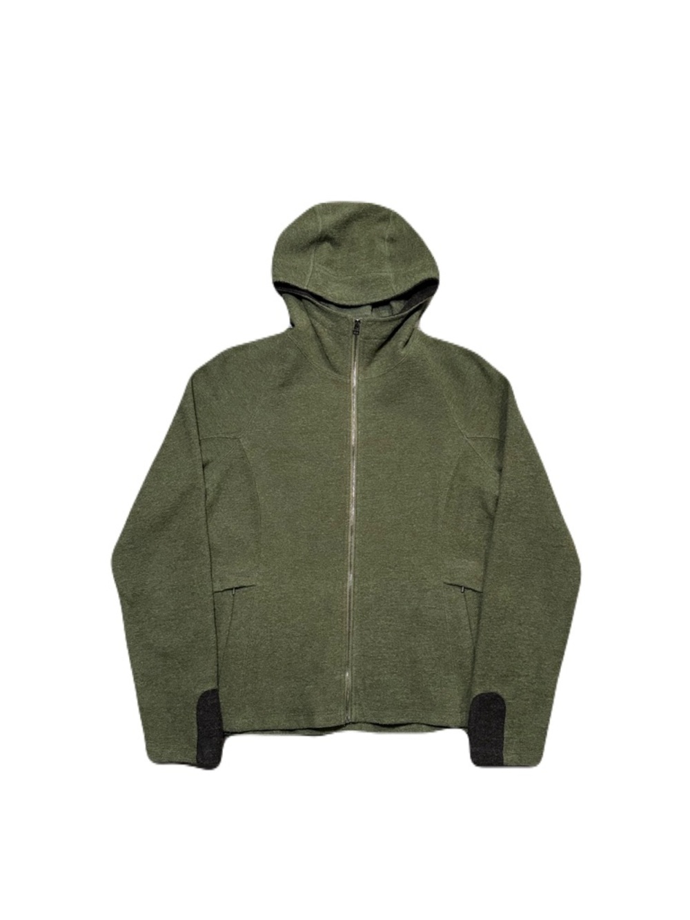 Ibex Women's Full Zip Hoodie Jacket Merino Wool Blend Size Medium Green